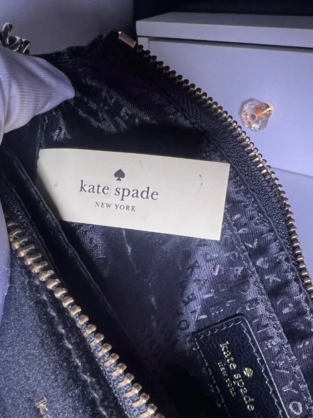 Kate Spade Black Duo Suede Convertible Mini Clutch Bag